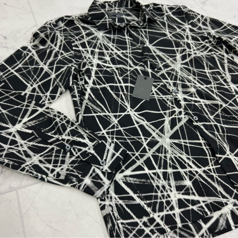 (JZ-49) John Varvatos Abstract Print Kinney Shirt - Picture 4 of 4
